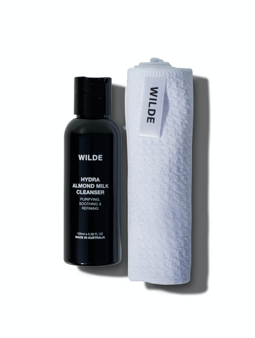 Wilde Hydration Almond Milk cleanser microfibre face cloth