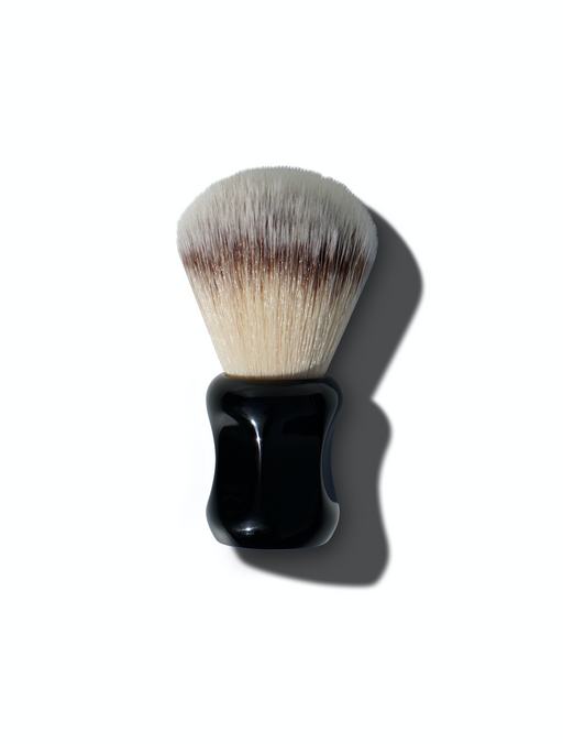 Wilde black resin travel shaving brush synthetic silver tip 